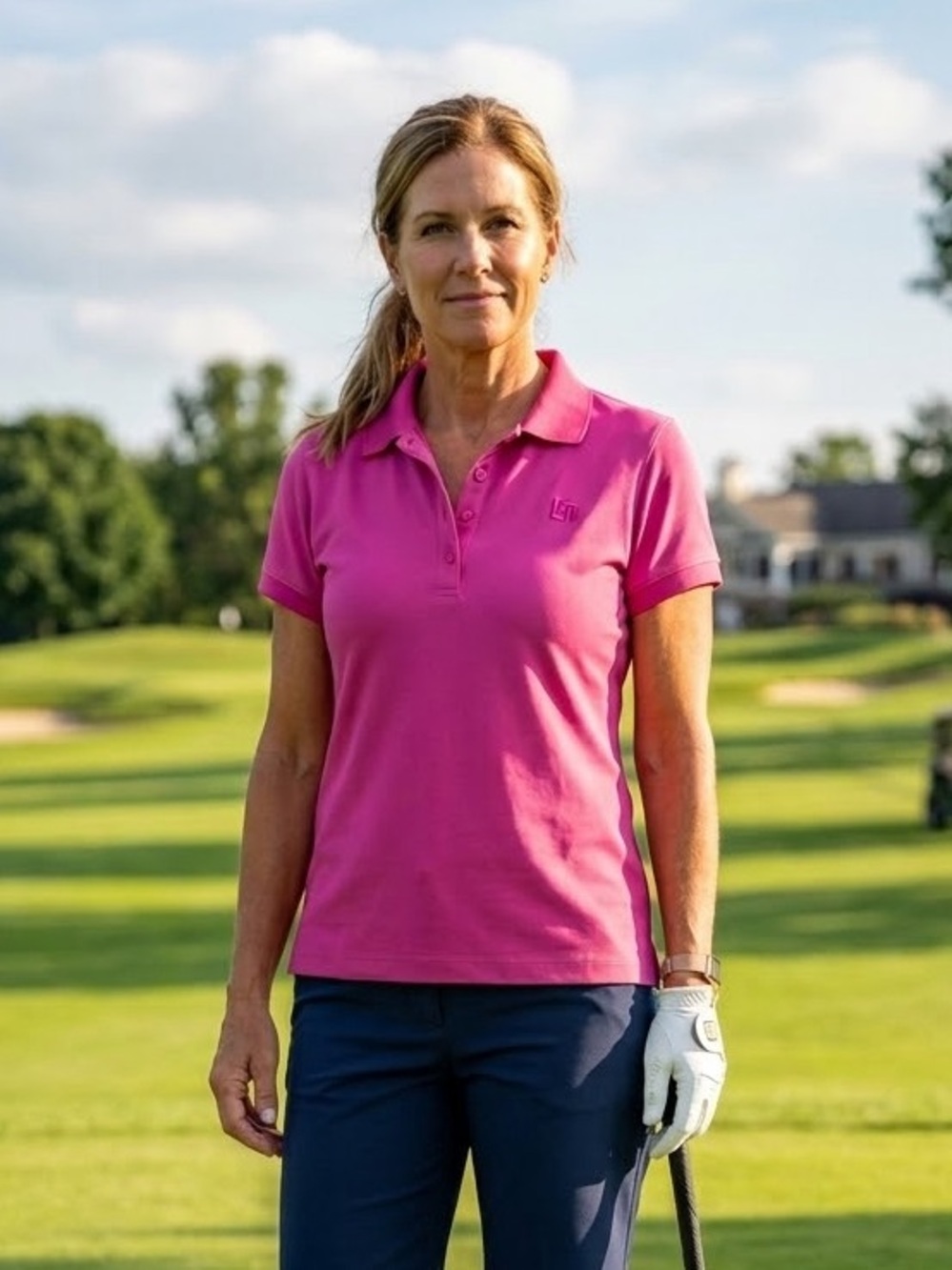 Loudmouth Golf Polo Top Women’s Size L Pink Short Sleeve